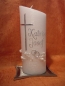 Preview: Hochzeitskerze  Perlmutt Oval schlichtes Silber Kreuz   504